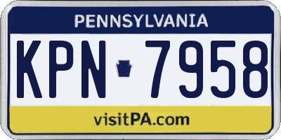PA license plate KPN7958