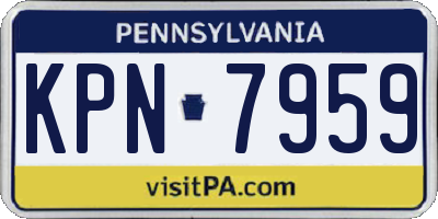 PA license plate KPN7959
