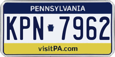 PA license plate KPN7962