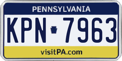 PA license plate KPN7963