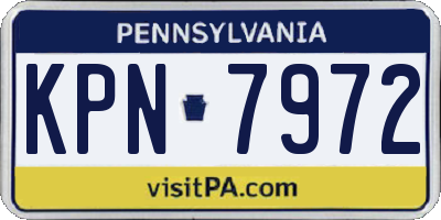 PA license plate KPN7972