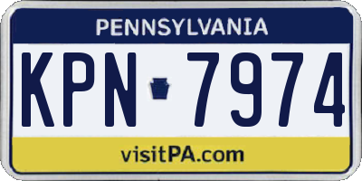 PA license plate KPN7974