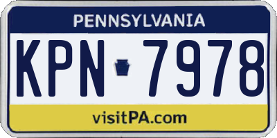 PA license plate KPN7978