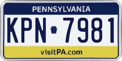 PA license plate KPN7981