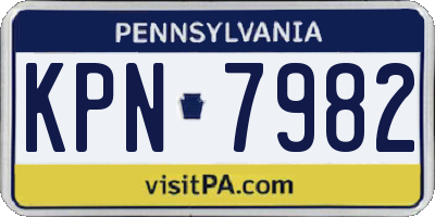 PA license plate KPN7982
