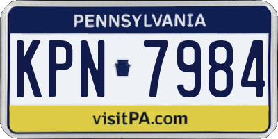 PA license plate KPN7984