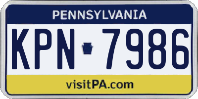 PA license plate KPN7986