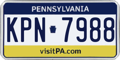 PA license plate KPN7988