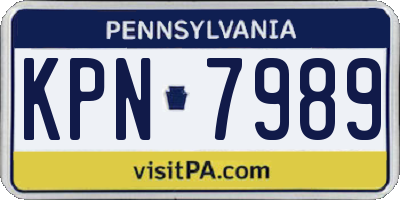 PA license plate KPN7989