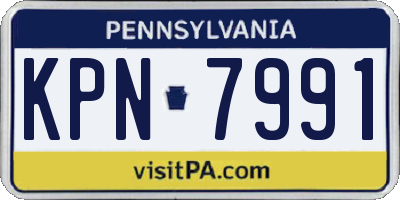 PA license plate KPN7991