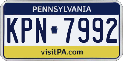 PA license plate KPN7992