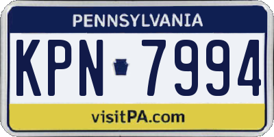 PA license plate KPN7994