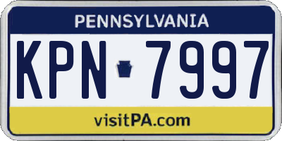 PA license plate KPN7997