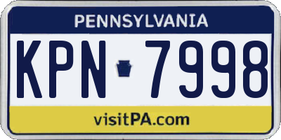 PA license plate KPN7998