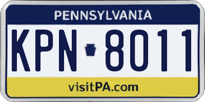 PA license plate KPN8011