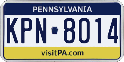 PA license plate KPN8014