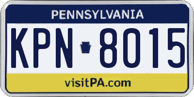 PA license plate KPN8015