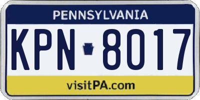 PA license plate KPN8017