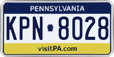 PA license plate KPN8028