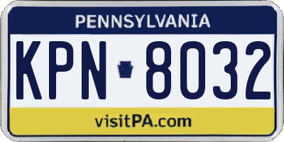 PA license plate KPN8032