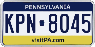 PA license plate KPN8045