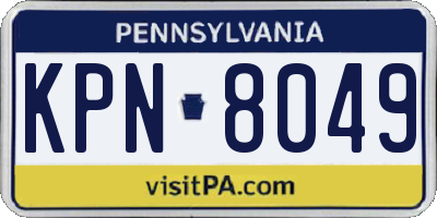 PA license plate KPN8049