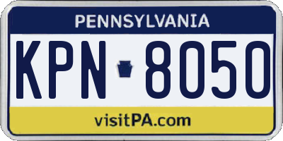 PA license plate KPN8050