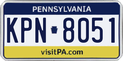 PA license plate KPN8051