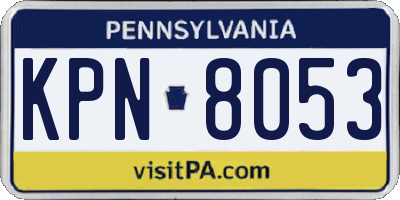 PA license plate KPN8053