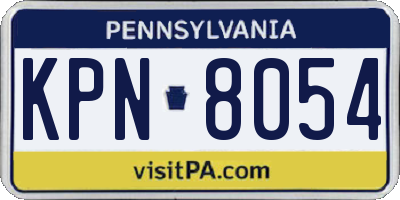PA license plate KPN8054