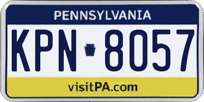 PA license plate KPN8057