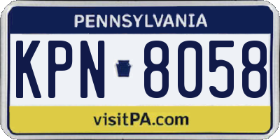 PA license plate KPN8058