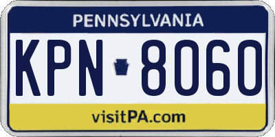 PA license plate KPN8060