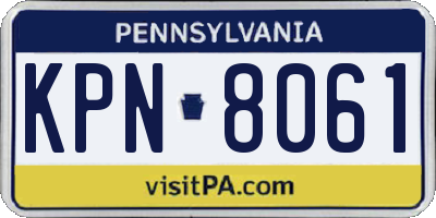PA license plate KPN8061