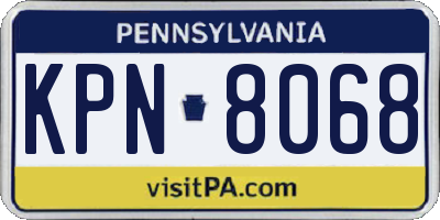 PA license plate KPN8068