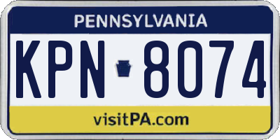 PA license plate KPN8074