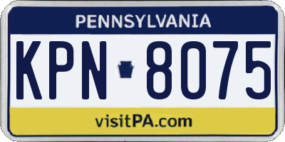 PA license plate KPN8075