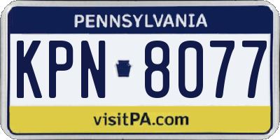 PA license plate KPN8077