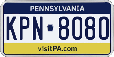 PA license plate KPN8080