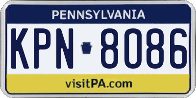 PA license plate KPN8086