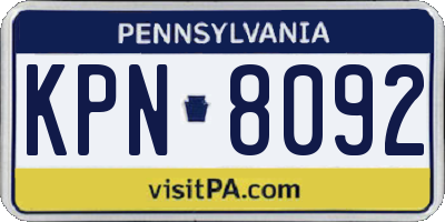 PA license plate KPN8092