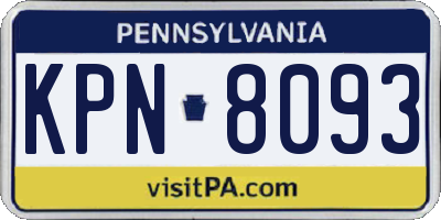 PA license plate KPN8093
