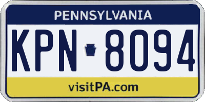 PA license plate KPN8094