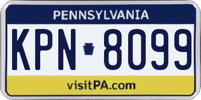 PA license plate KPN8099