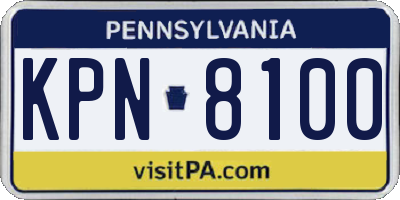 PA license plate KPN8100