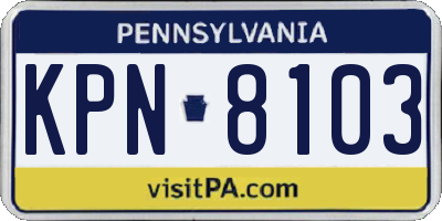 PA license plate KPN8103