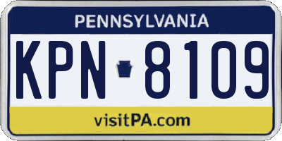 PA license plate KPN8109