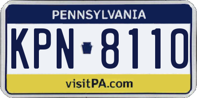 PA license plate KPN8110