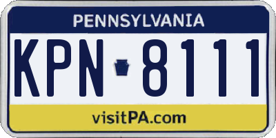 PA license plate KPN8111