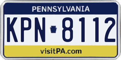 PA license plate KPN8112